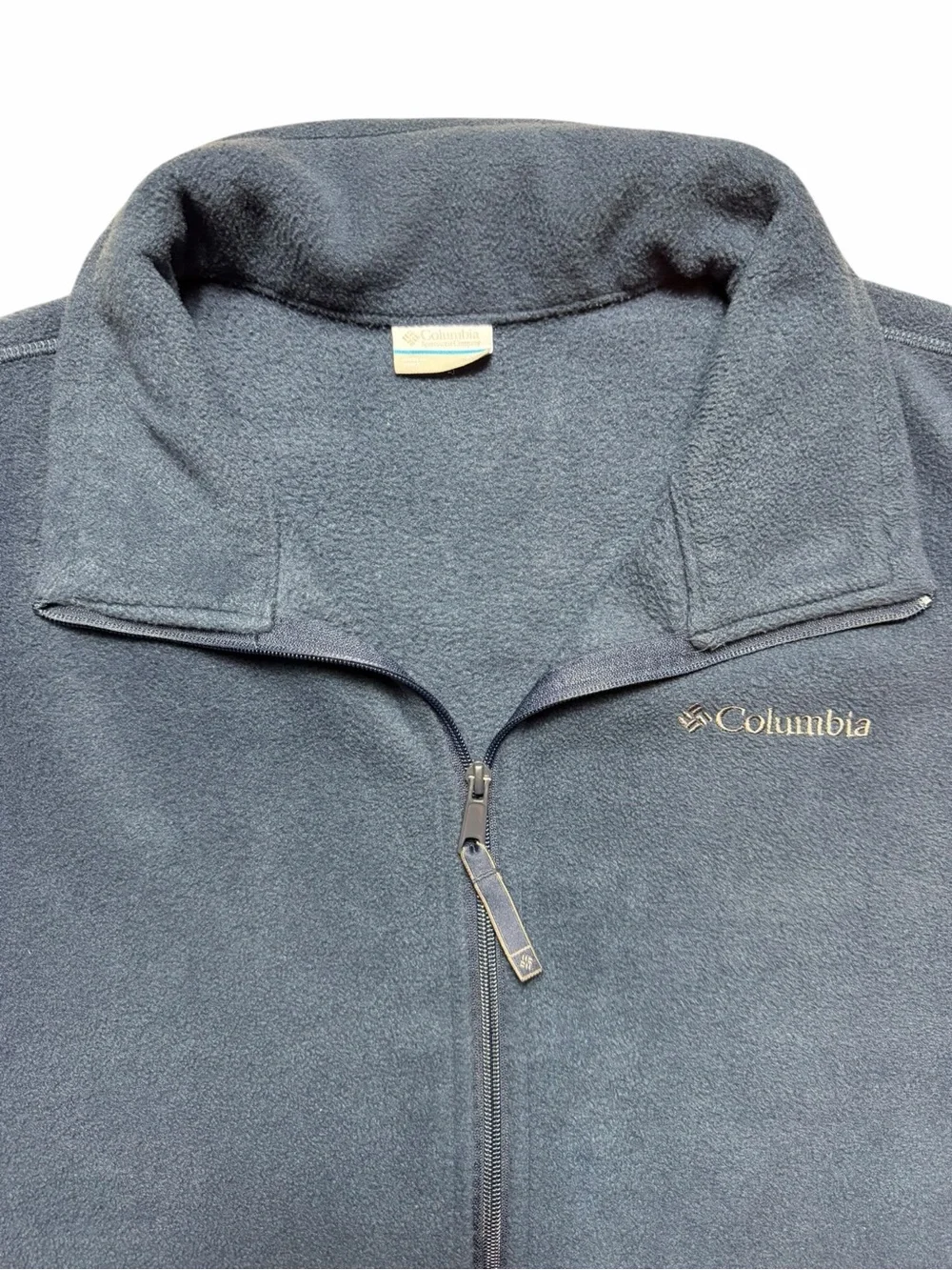 Columbia Vest Mens XXL Blue Fleece Full Zip Pockets Sweater Outdoors Hiking